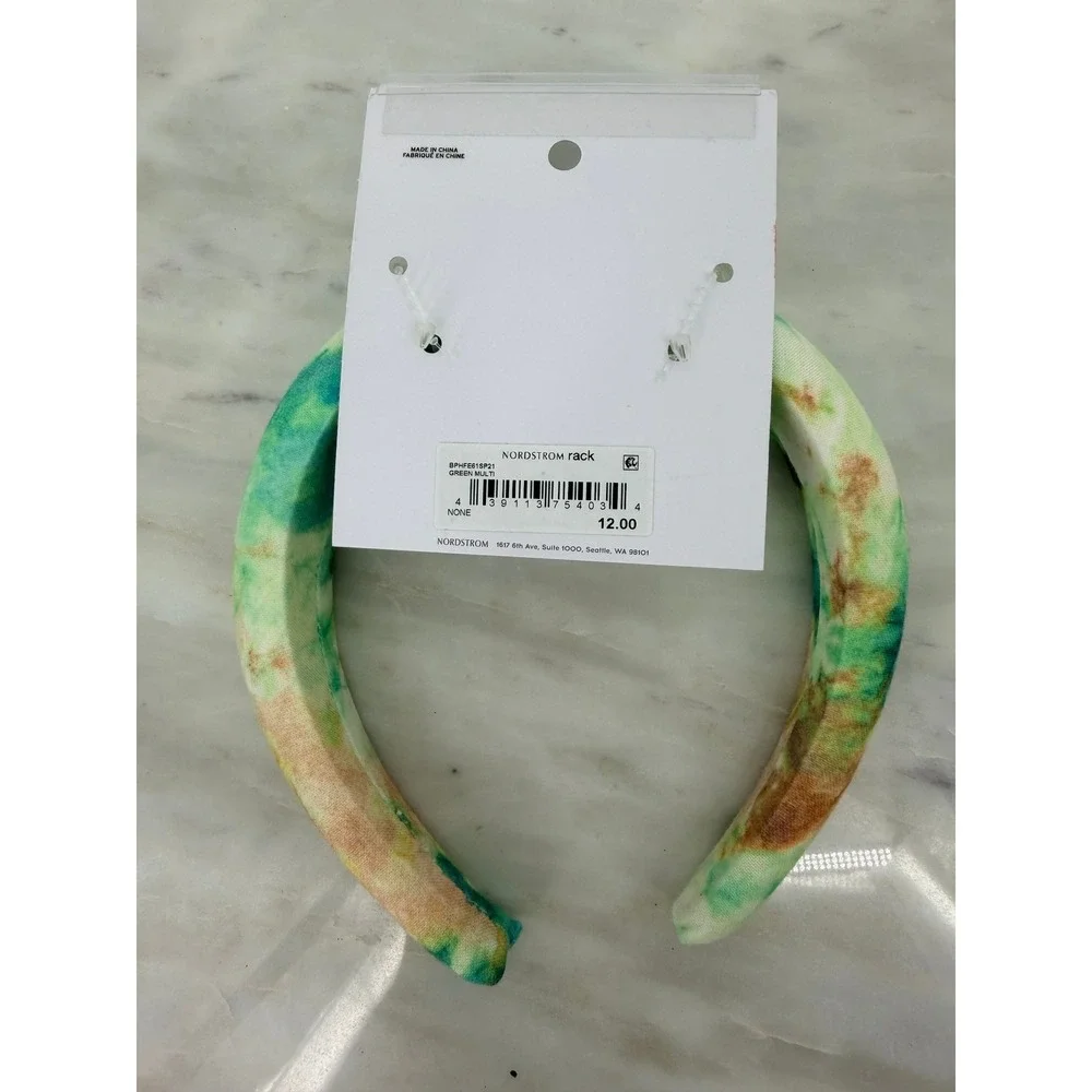 BP Nordstrom Rack Green Multi Tie Dye Padded Headband BPHF61SP21 NWT
